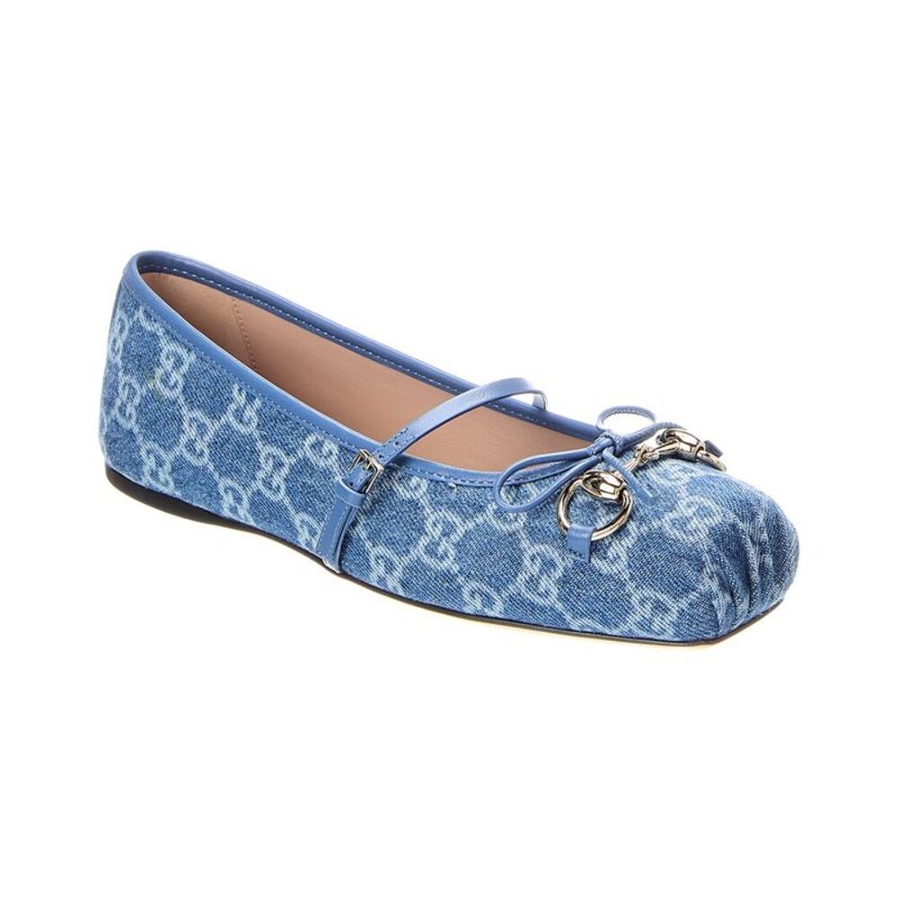 Gucci Horsebit Denim Ballet Flat, Blue